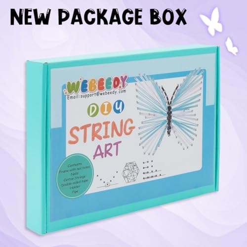 WEBEEDY DIY 3D String Art Kit for Adults Beginners, Butterfly Craft Kit, Include All Necessary Accessories and Frame, Christmas Home Wall Decorations Unique Gift - Image 5