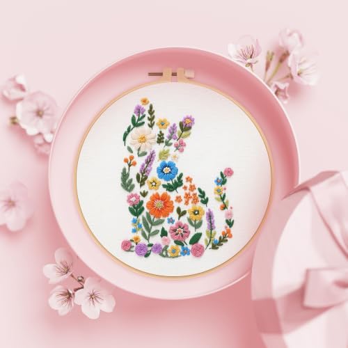 Nuberlic Embroidery Kit for Beginner,Floral Embroidery Practice Kit - Image 6