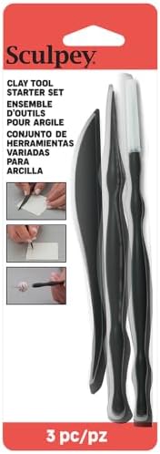 Sculpey Tools Clay Tool Starter Set for Polymer Clay, Duel Ended Tools for Wide Range of Projects and Techniques, 3/Pack, Case of 3 Packs, 9 Pieces Total by Sculpey
