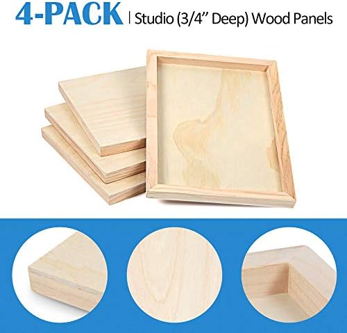 Falling in Art 4 Pack 9x12’’ Unfinished Birch Wood Panels Kit for Painting - Image 5