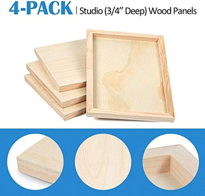 Falling in Art 4 Pack 9x12’’ Unfinished Birch Wood Panels Kit for Painting - Image 5