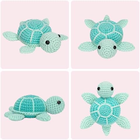 Mewaii Blue Sea Turtle Crochet Kit for Beginners, 40% Extra Yarn - Image 5