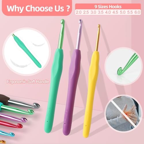 Katech Crochet Hooks Set with Yarn-Crochet Kit for Beginners-Ideal Gift - Image 5