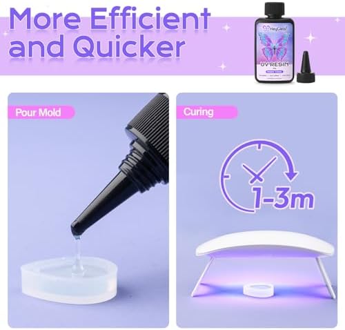 HeyClear 500g UV Resin Kit Clear UV Epoxy Glue Fast Curing for DIY Crafts - Image 6
