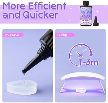 HeyClear 500g UV Resin Kit Clear UV Epoxy Glue Fast Curing for DIY Crafts - Image 6