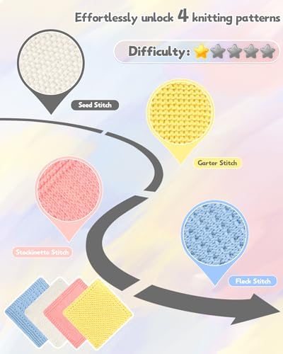 Katech Beginner Knitting Kit for Adults-Includes Book, Needles, Soft Yarn-Art Craft Kit for Learning to Make Dishcloths - Image 4