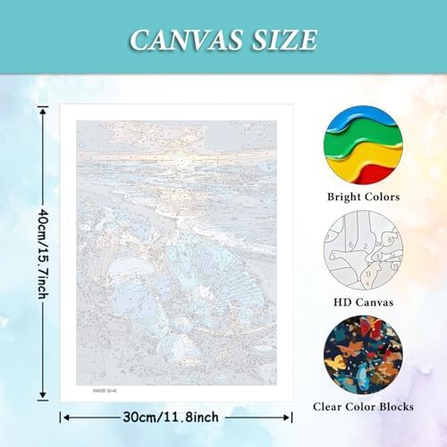 AIBOERL Paint by Numbers Kit for Adults Beginner, Beach, 12X16In - Image 3