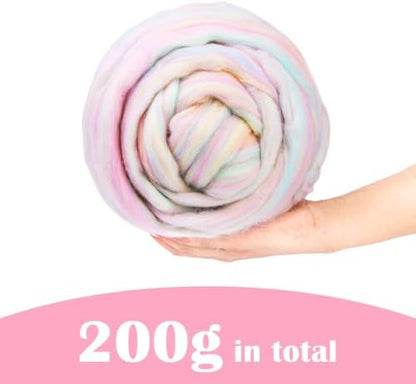 7.02 oz Wool Roving, Beginners Needle Felting Kit Felt Supplies - Image 2