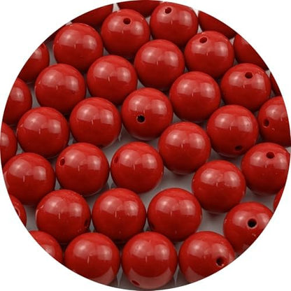 40pcs Acrylic Round Beads for Crafts 16mm Resin Candy Color Spacer Beads with Hole for Jewelry Making Sewing Crafts Decoration Necklaces Bracelets Earrings Supplies(Red) by Unknown