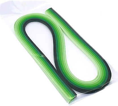 ODETOJOY Quilling Paper Gradient Quilling Strips 3mm Crafts Filigrana Paper 1/8inch Rainbow Color 120pcs Length 21inch (Green) - Image 3