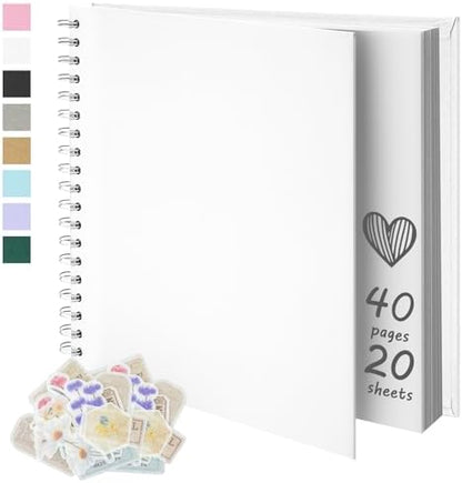 DIY Scrapbook Photo Album,40 Pages,8x8 Inch,White by Remowith