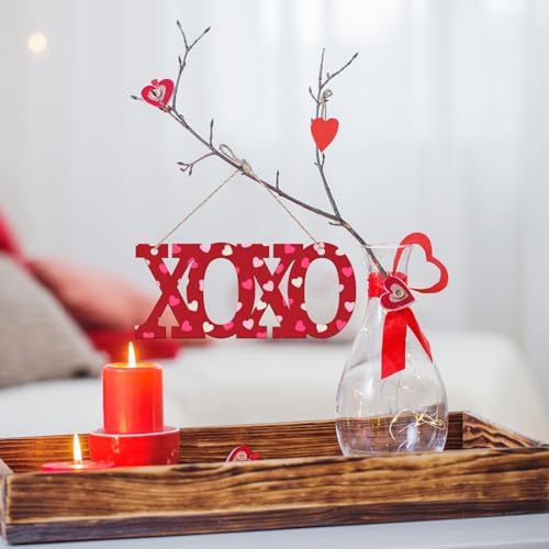 Wooden XOXO Letter Ornaments to Paint 7 inch, Valentine's Day Wooden DIY Blank Unfinished Round Wood Discs Ornament for Crafts Hanging Decorations(10PCS) - Image 6