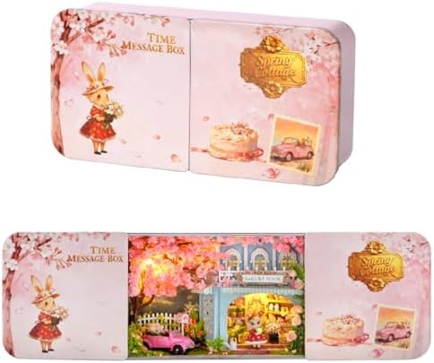 CUTEROOM DIY Miniature Dollhouse Kit in Metal Tin- Spring Cottage by CUTEROOM