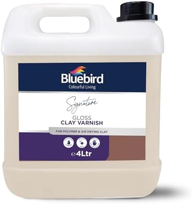 Bluebird Signature Air Dry Clay Glaze - Air Dry and Polymer Clay Varnish, Prevents Cracking and Scratches (135.2 Fl Oz) by BluebirdArts