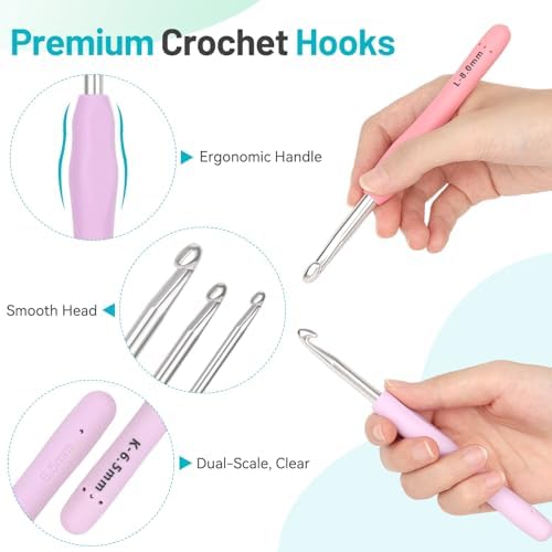 Coopay Crochet Hooks Set with Case, 12 Size Crochet Needles for Crocheting - Image 3