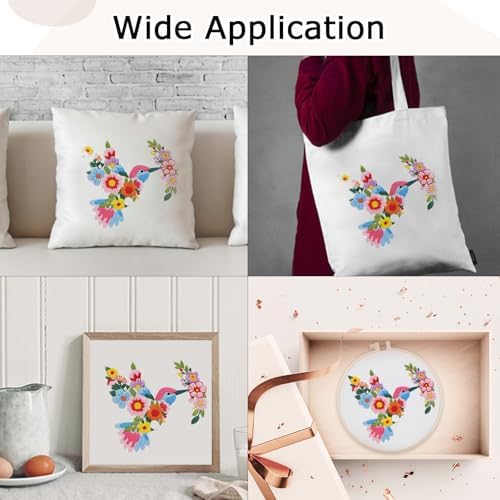 Nuberlic Embroidery Kit for Beginners with Bird and Flower Pattern - Image 5