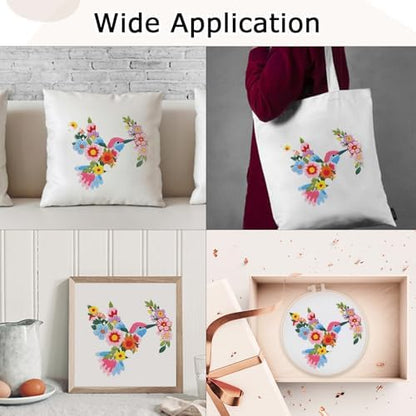 Nuberlic Embroidery Kit for Beginners with Bird and Flower Pattern - Image 5