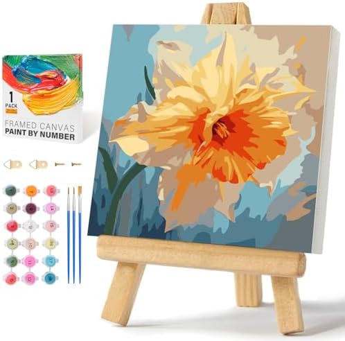 Offito Framed Paint by Numbers Kit for Adults Beginners, Flowers by Offito