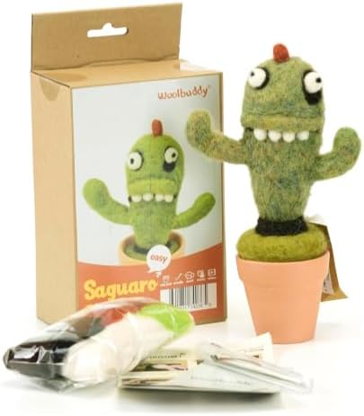 Woolbuddy Needle Felting Starter Kit (Saguaro) for Adults with Tool & Guide by Woolbuddy