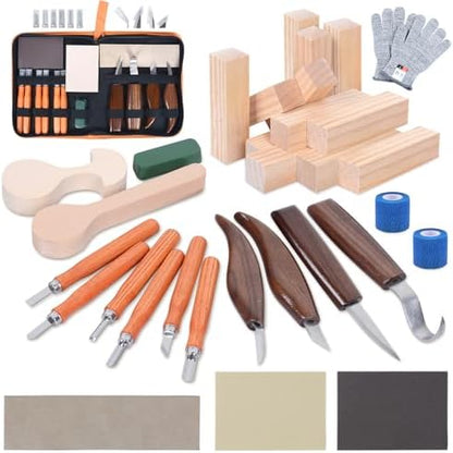 Ninonly 42pcs Wood Carving Tools Kit for Beginners by Ninonly