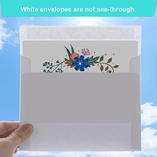 50 Packs 5x7 Envelopes, White A7 5x7 Envelopes for Invitations, Printable, Self Seal for Weddings, Photos, Postcards, Greeting Cards, Mailing - Image 4