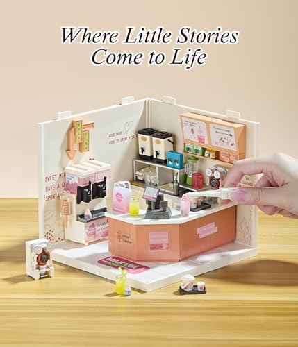 Bubble Tea Shop DIY Miniature House Kit with Light - Image 5