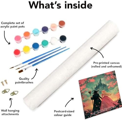 Witch Princess Paint by Numbers Kit for Adults Beginner with Framed - Image 5