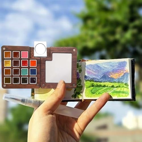 Travel Watercolor Paint Set - Pocket 15-Color Mini Art Kit with Sketch Pad - Image 6