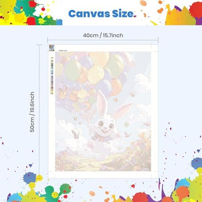 Bunny's Big Balloon Paint by Numbers Kits for Adults, Paint by Number Beginner, Happy Easter Bunny, Canvas Painting by Numbers for Adults, Easy DIY Oil Painting Kits for Gifts Home Decor 16x20 Inch - Image 3