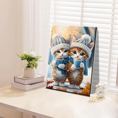 ATDMS Paint by Numbers Kits for Adults, Cats Paint by Number with Frame - Image 2