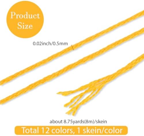 12 Skeins 6 Strands Yellow Embroidery Thread for Hand Sewing - Image 2