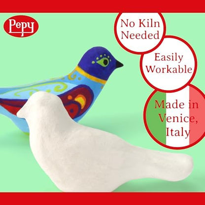 Pepy Premium European Air Dry Modeling Clay White 3-Pack 2.2 lb. Bars, 6.6 lbs. Total; Easy to Use Air-Hardening Clay for Classroom and Montessori Sculpting and Crafts Projects - Image 2