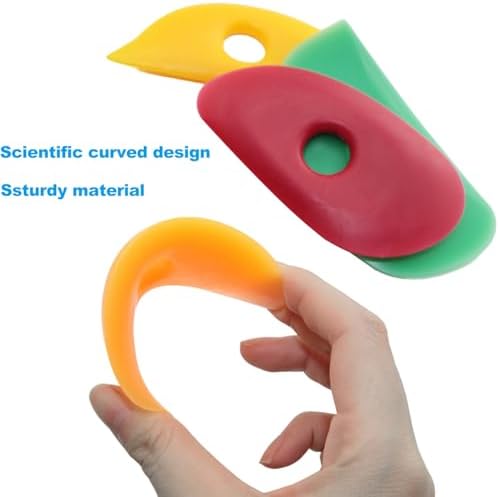 LUORNG 6PCS Pottery Ribs and Silicone Sculpting Tools Set 4 Silicone Pottery Ribs 2 Detail Needles for Clay Modeling Ceramic Shaping Detailing Suitable for Beginners Professionals - Image 3