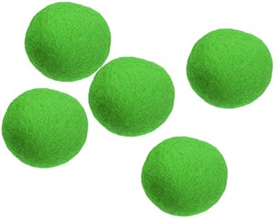 PATIKIL Wool Felt Balls Beads Wool Felting Pom 3cm 30mm Green for Home Crafts Handcrafts Project DIY Pack of 5 by PATIKIL
