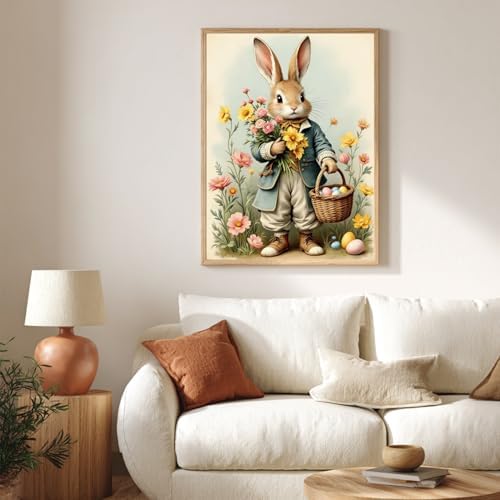 CRZMODE Easter Rabbit Paint by Numbers Kit for Adults, Easter Rabbit Paint by Numbers for Adults, Acrylic Painting Crafts for Home Decor Gift (16x20inch) - Image 4