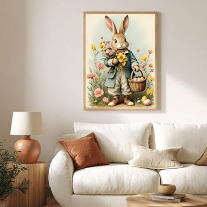 CRZMODE Easter Rabbit Paint by Numbers Kit for Adults, Easter Rabbit Paint by Numbers for Adults, Acrylic Painting Crafts for Home Decor Gift (16x20inch) - Image 4