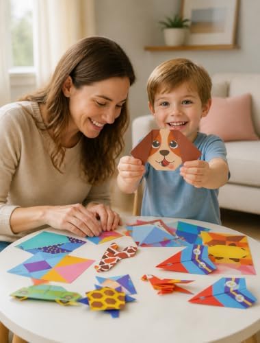hapray Origami Kit for Kids, 98 Paper with 47 Patterns, Origami Instruction - Image 2