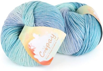 Coopay Yarn for Crocheting & Knitting, Gradient Cake Yarns (Blue Light) by Coopay