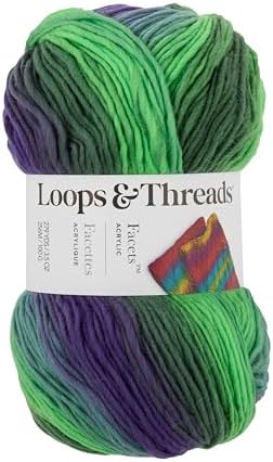 Loops & Threads Facets Yarn - Yarn for Knitting, Crochet, Weaving, and Arts & Crafts - Juniper, Acrylic, 3.5 oz - Image 4
