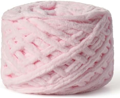 Plush Chenille Chunky Yarn 100g (49.2yd) - Fluffy Velvet Yarn Crochet for Blanket Knitting and Crocheting - Baby Yarns for Crocheting Soft - Amigurumi Yarns (Pink) by OMoiut