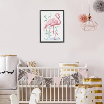 FREEBLOSS Flamingo Cross Stitch Kit Cross Stitch Starter Kit for Adults with Instructions 13 * 17'' Pure Cotton Cloth Cross Stitch for Beginnrs Cross Stitch Wall Hanging No Frame - Image 6