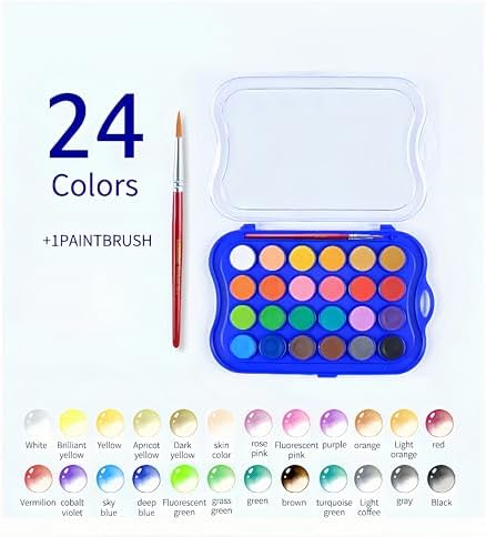 Watercolor Workbook，Water Paint Adult Set，Easy Coloring Book,Beautiful Paintings for Beginner (Flower - 24 Colors) - Image 2