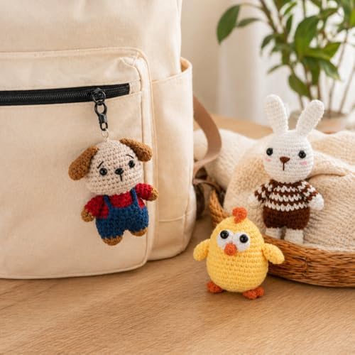 Xanlon Crochet Kit for Beginners,3pcs Animals Knitting Beginner Starter Kit - Image 6