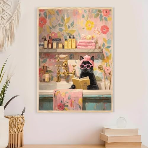 Black Cat Paint by Numbers Kit for Adults Framed Canvas, Frameworkless - Image 5