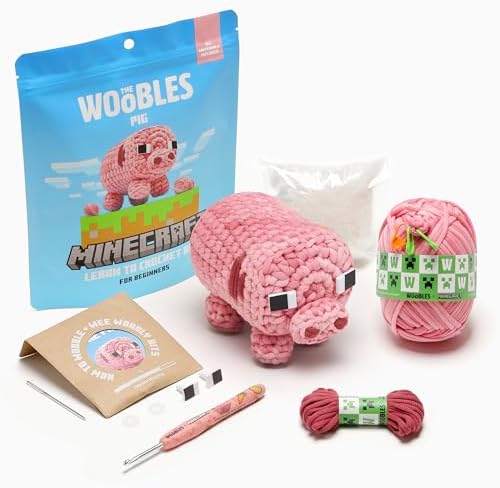 The Woobles Minecraft Crochet Kit for Beginners (Pig) by TheWoobles