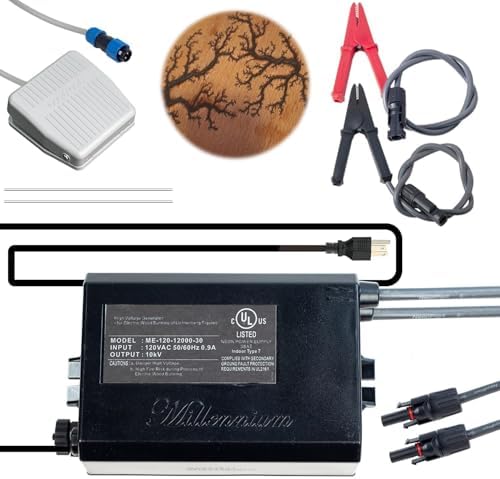 Lichtenberg Wood Burning Machine Kit with Foot Switch, Lichtenberg Machine, Wood Burner Kit, 10kV 30mA High Voltage Transformer for Fractal Wood Burning Kit by Unknown