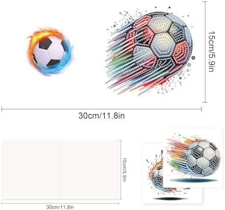 TDFERAN Diamond Painting Football Card 6 Set Crystal Puzzle Sports Invitation Diamond Blank Cards Gem Art Greeting Cards Holiday Event Invitation Card All Occasions Football Lovers Party - Image 2