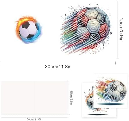 TDFERAN Diamond Painting Football Card 6 Set Crystal Puzzle Sports Invitation Diamond Blank Cards Gem Art Greeting Cards Holiday Event Invitation Card All Occasions Football Lovers Party - Image 2