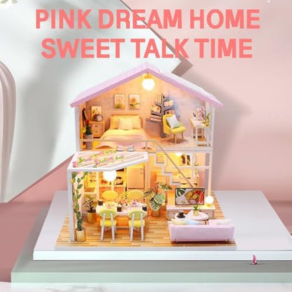 YSWOOD WORLD DIY Miniature House Kit for Adults, Mini House Kit with LED - Image 3