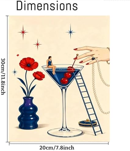 cupmod 6 Packs Cocktail Paint by Numbers Kit for Adults Beginners,8x10 Inch Adult Paint by Number Kits on Canvas, Cocktail DIY Acrylic Oil Number Painting Kits for Adults, Perfect for Gift Home Decor - Image 2